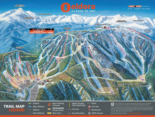 Eldora Ski Map - Skiing in Colorado