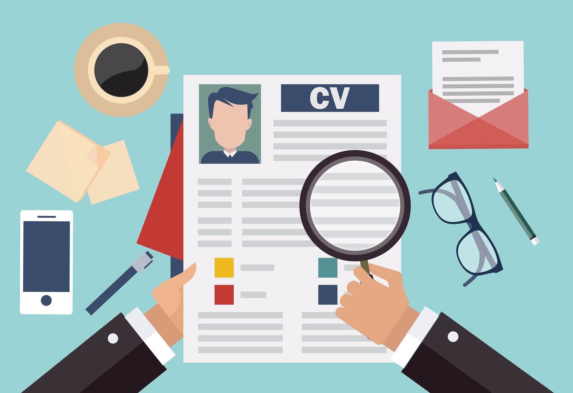 Job recruitment concept with business cv resume top traits recruiters